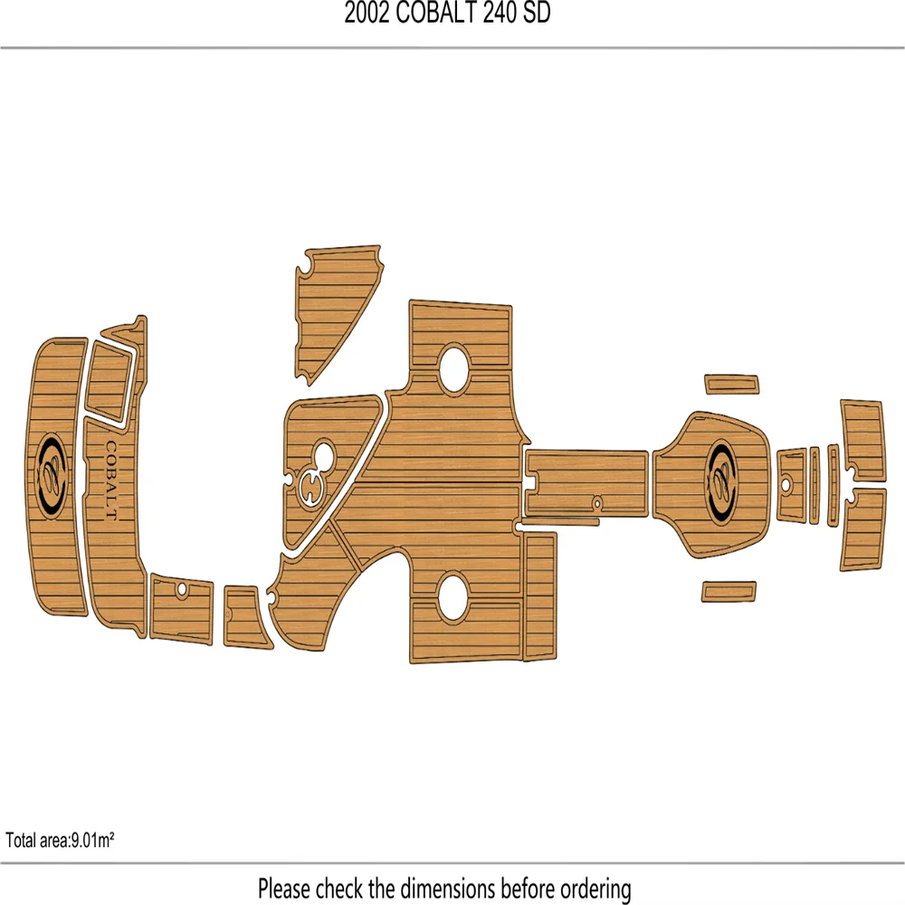 

2002 COBALT 240 SD Cockpit swim platform 1/4” 6mm EVA Foam Faux teak flooi SeaDek MarineMat Gatorstep Style Self Adhesive