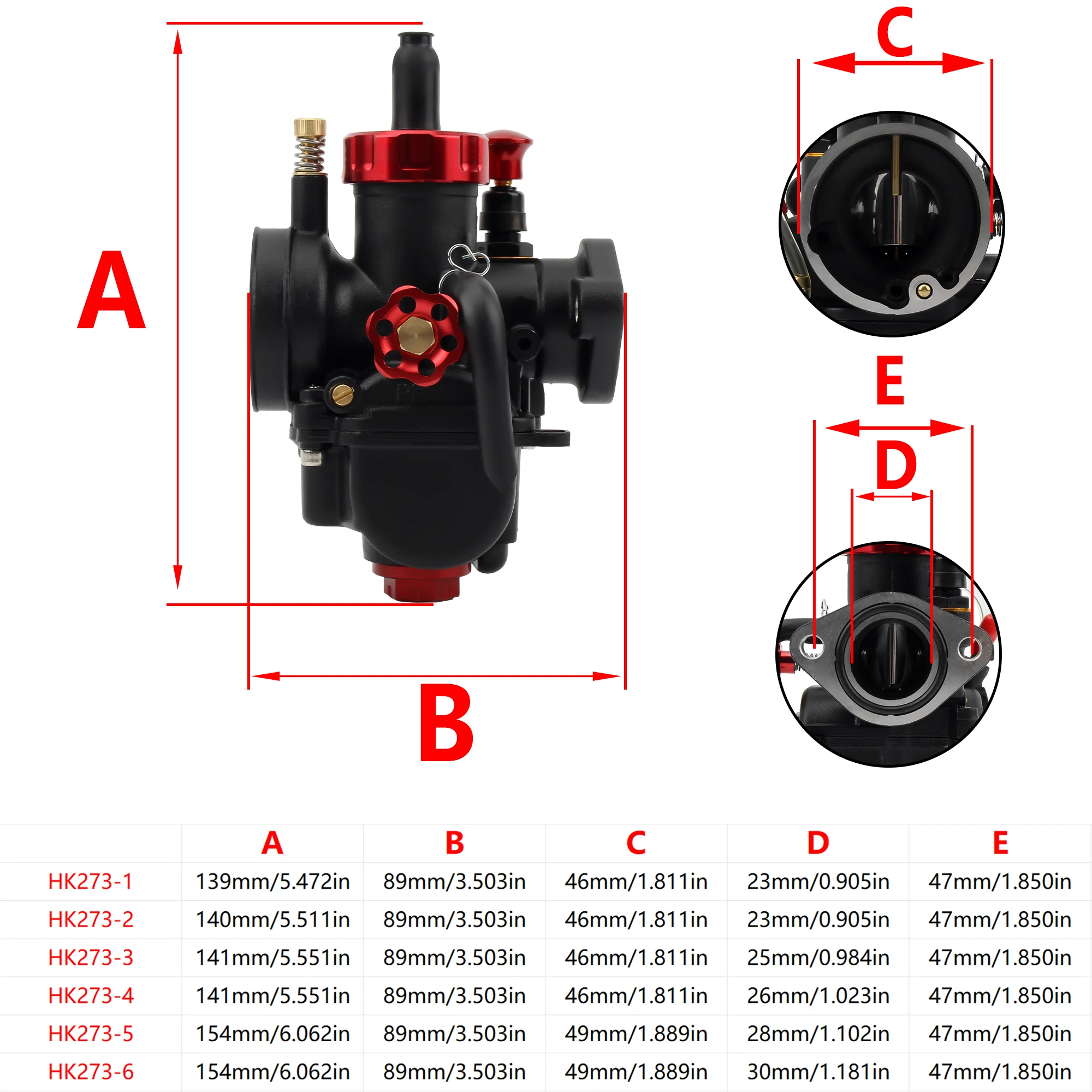PE 17 19 22 24 26 28mm Motorcycle Flange Carburetor With Carb Jet Kit For YAMAHA KAWASAKI SUZUKI 2T 4T Dirt Bike ATV Accessories