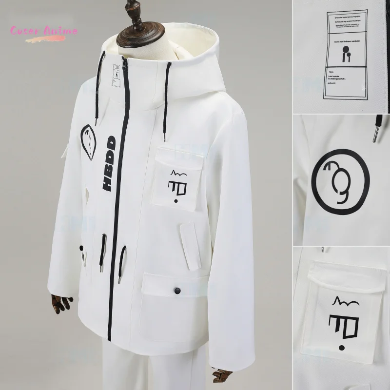 

Aotsuki Eito Takumi Sumino White Casual Set Cosplay Costume Game The Hundred Line Uniform Halloween Party for Women Men Prop