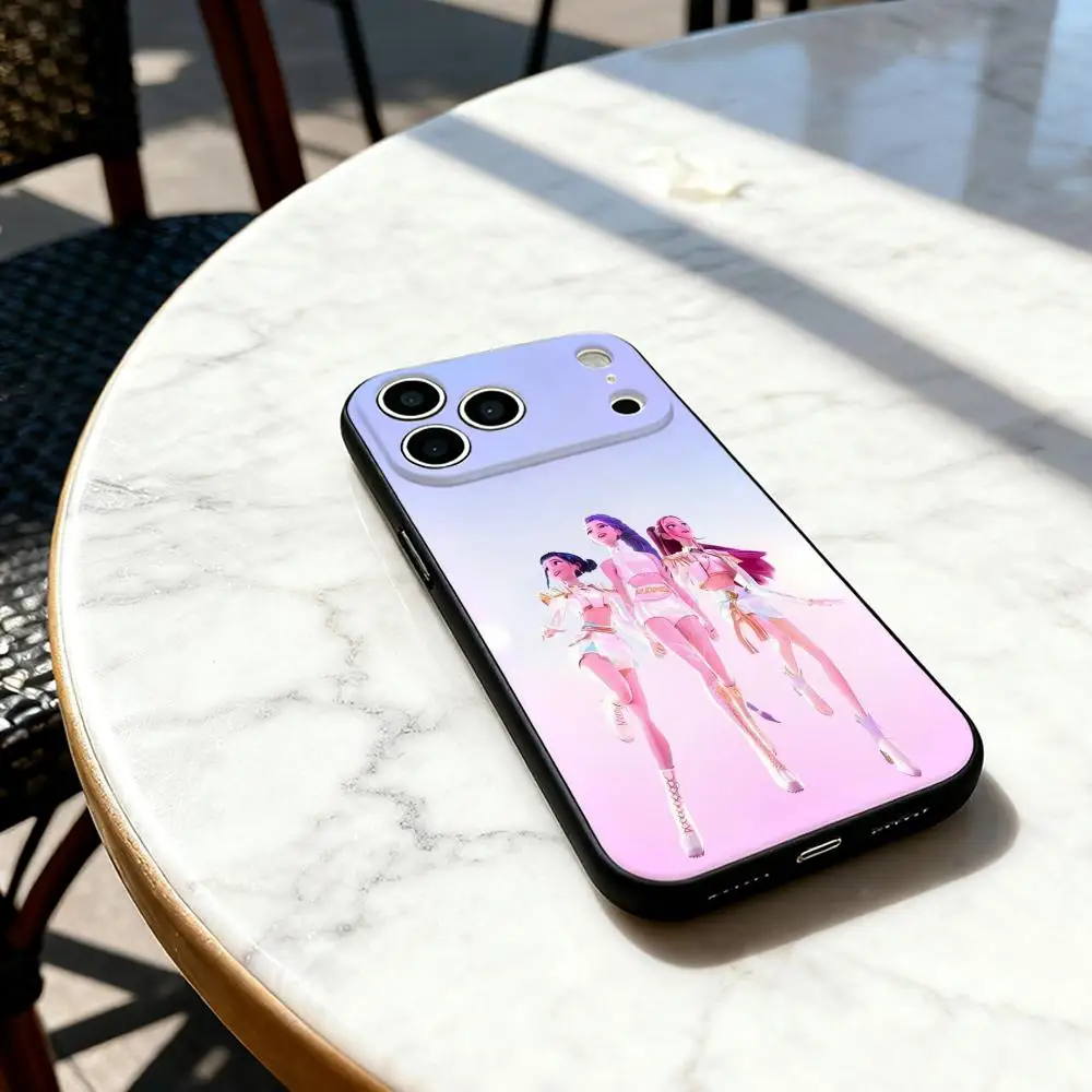 KPop D-Demon H-Hunters Telefoonhoesje voor IPhone 17 Air 16 16e Plus Pro MAX15 14 13 12 11 Xr 7 8 6 Se XSmax Zachte zwarte hoes