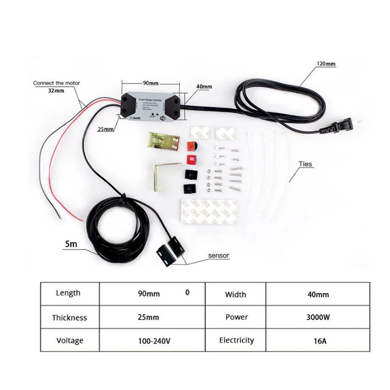 Imagem -02 - Controle Remoto Garagem Porta Abridor App Controle de Voz Wi-fi Smart Home Life Alexa Aplicação Google Tuya