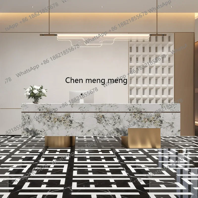 cc182회사 호텔 프론트 데스크, 영업부, 사무실 접수대, 미용실 계산대, 라이트 럭셔리 바 테이블