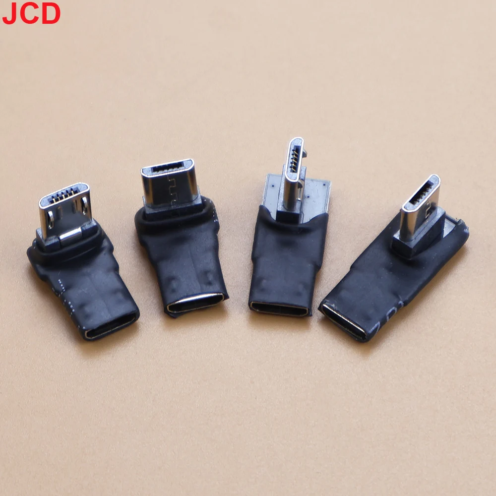JCD 1pcs 90 Degree USB Left Right Up Angled Micro 5pin Female To Micro USB Male Data Adapter To Mini USB Plug Plug Micro USB
