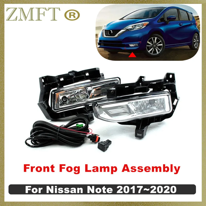 

1 комплект автомобильных передних противотуманных фар в сборе для Nissan NOTE 2017 2018 2019 2020 с жгутом проводов безеля
