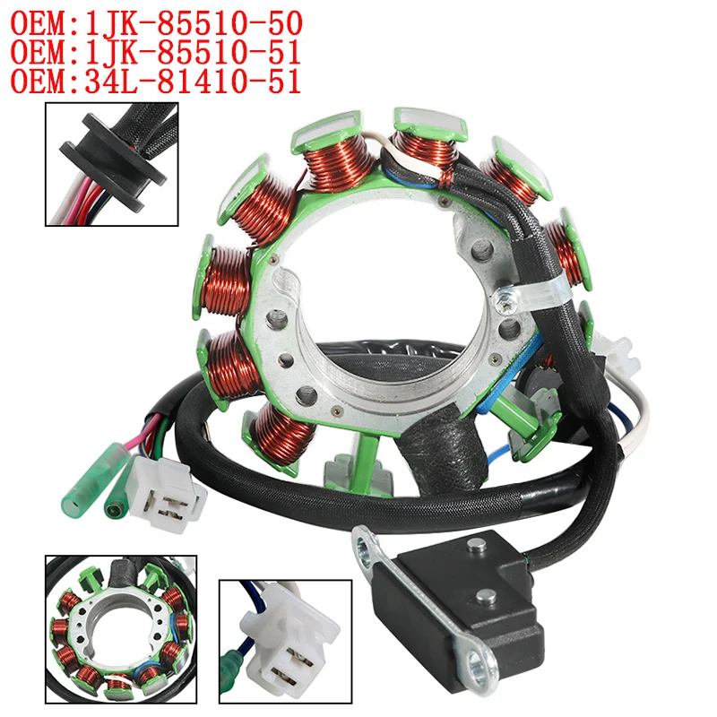 

Motorcycle Stator Magneto Generator Coil For Yamaha SRX400 SRX600S SRX600H XT500 55A XT600LC OEM:1JK-85510-50 34L-81410-51