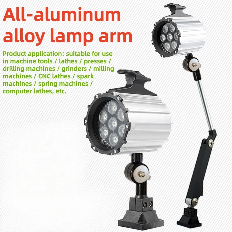 Work Lamp for Machine Tools Waterproof Oil-proof Dust-proof for CNC Lathes Milling Machines Industrial Lighting Mechanical Lamp