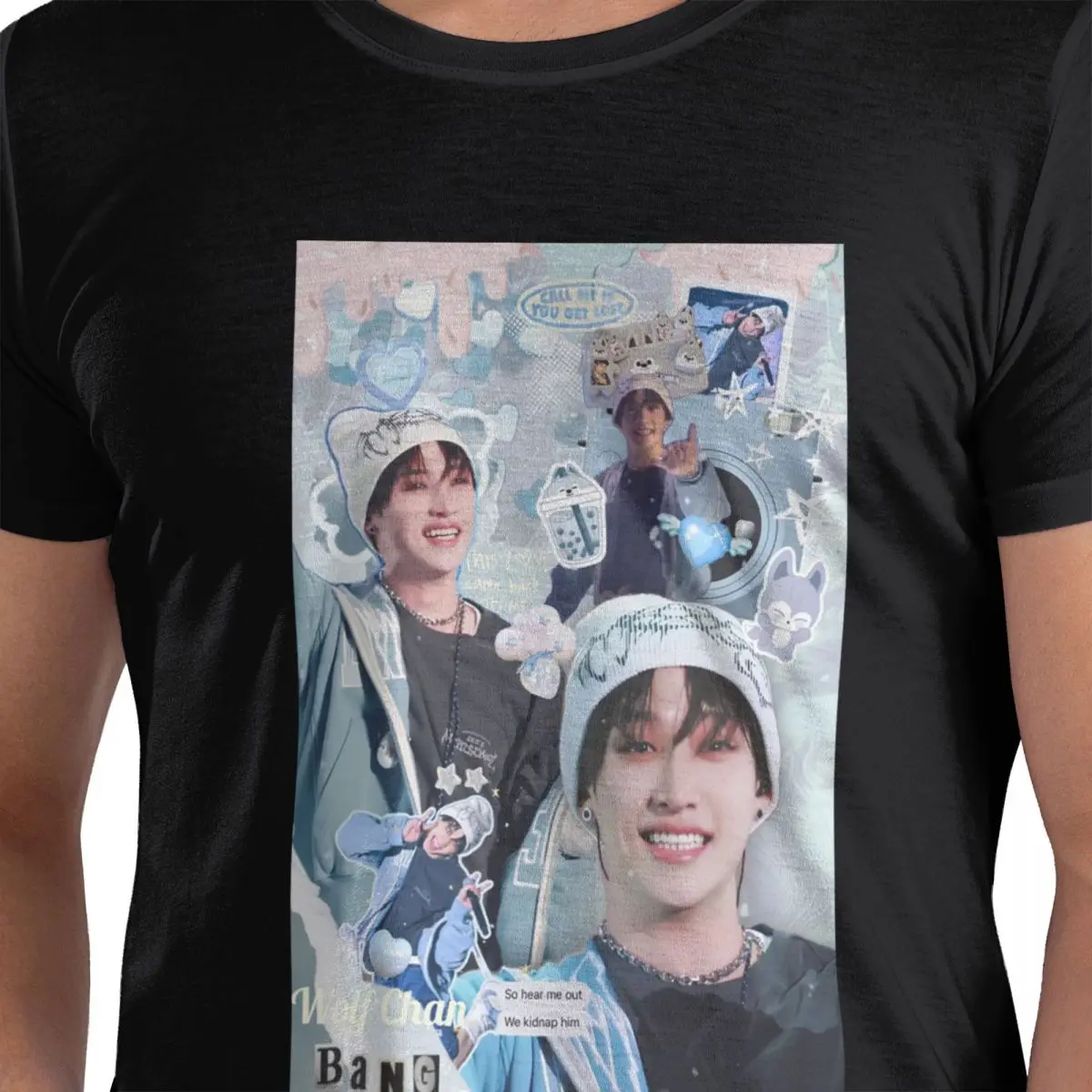 

Футболка Bang Chan из 100% хлопка, мужские классические футболки, мужские футболки с круглым вырезом и коротким рукавом, S-6XL