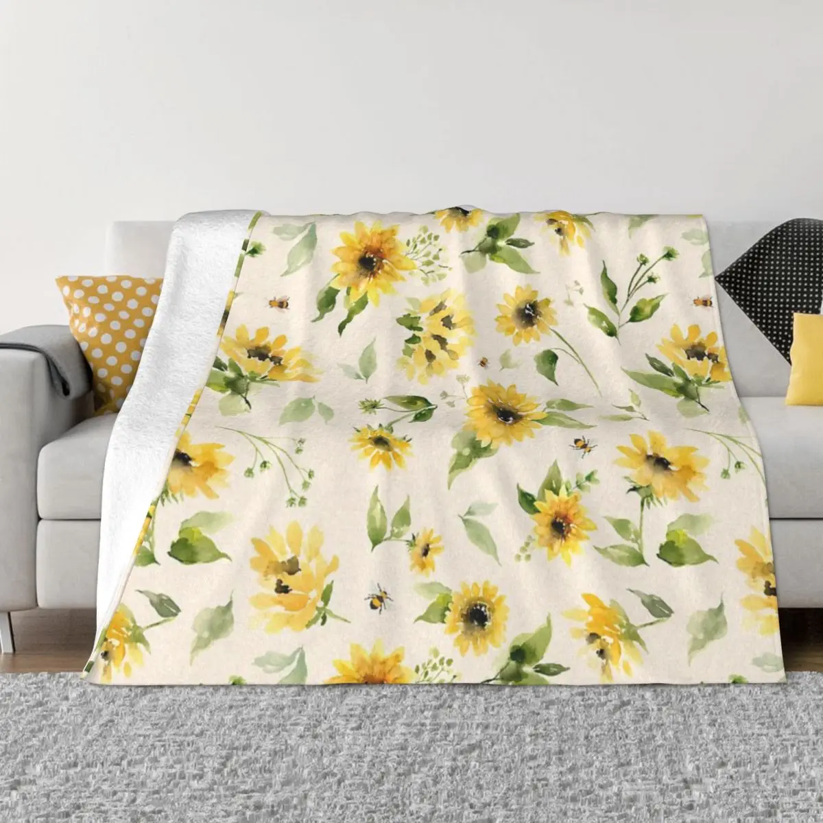 

Sunflowers And Bees Home Bed Blankets Blankets & Throws Blankets And Blankets Throw Blanket