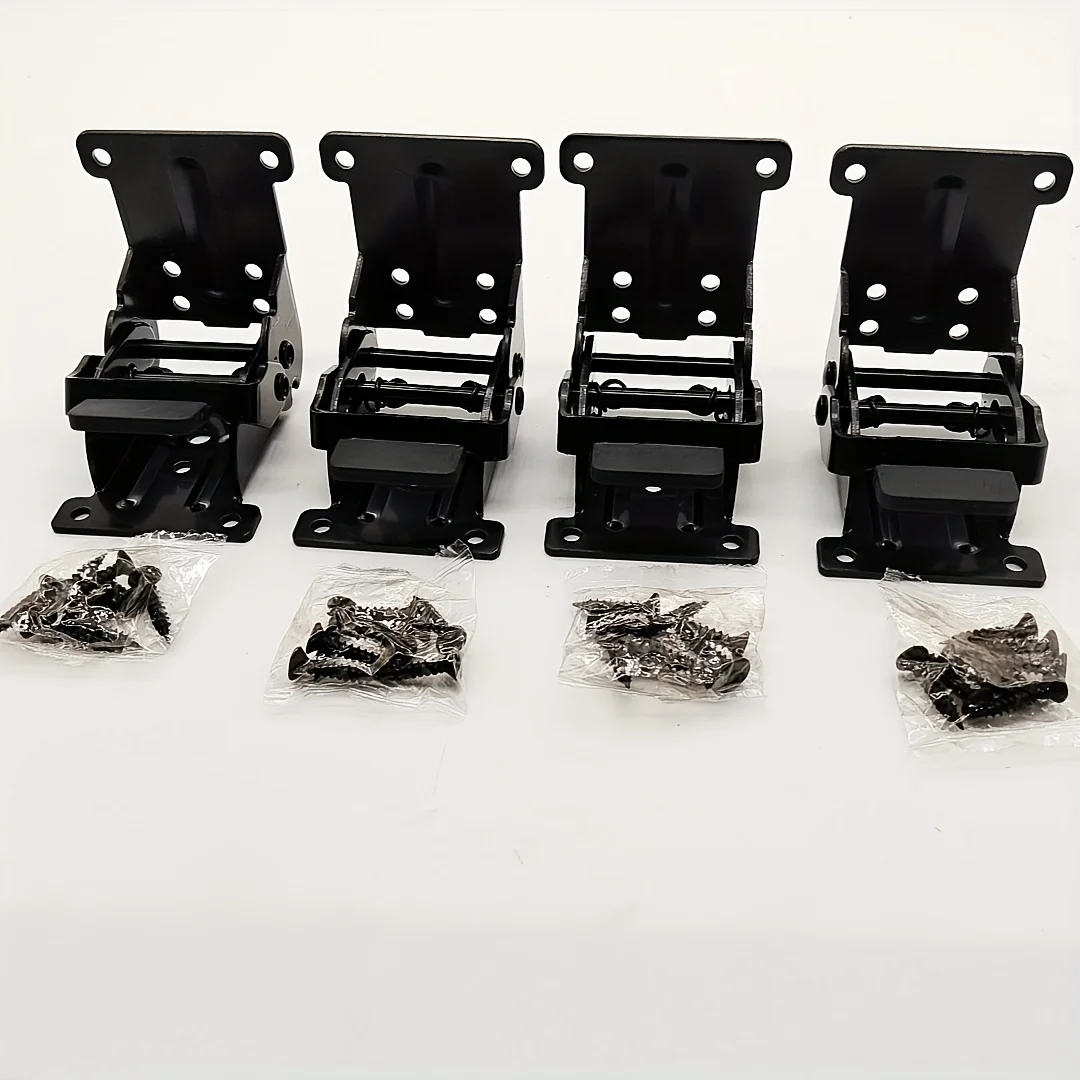 4PCS Stainless Steel Folding Brackets Self Locking Hinges with 32 Screws Adjustable Support for Table Workbench Furniture