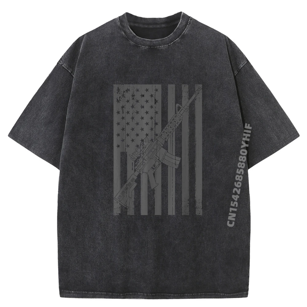 

Funny Ammo Gun Lovers Saying Gun Owner Ideasamerican Patriotic Rifle Gun Flag 4th Of July Gun Graphic T Shirt Men Washed Tops