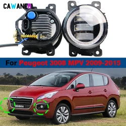 2 X 30W 6000LM Car LED Fog Light Angel Eye DRL Daytime Running Lamp H11 For Peugeot 3008 MPV 2009 2010 2011 2012 2013 2014 2015