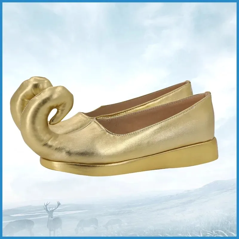 

DY20Aladin Обувь для косплея Волшебная лампа Жасмин Костюмы принцессы на Хэллоуин Обувь Золотые ботинки из искусственной кожи25