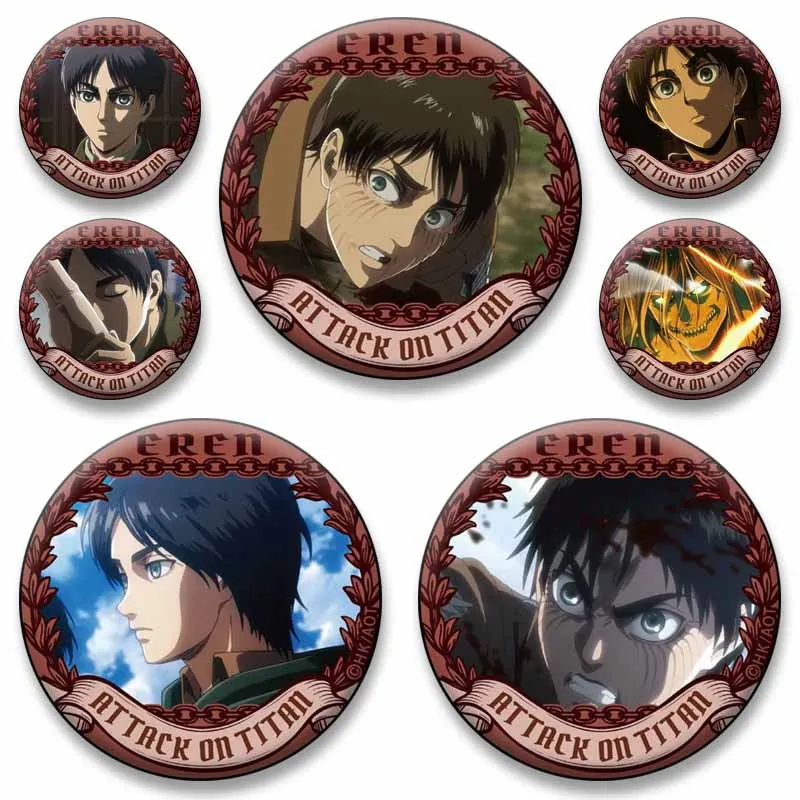 Attack on Titan Chibi Anime Badge Annie Leonhart Reiner Braun Historia Reiss Cartoon Character Brooch Button Pins for Bag Gifts