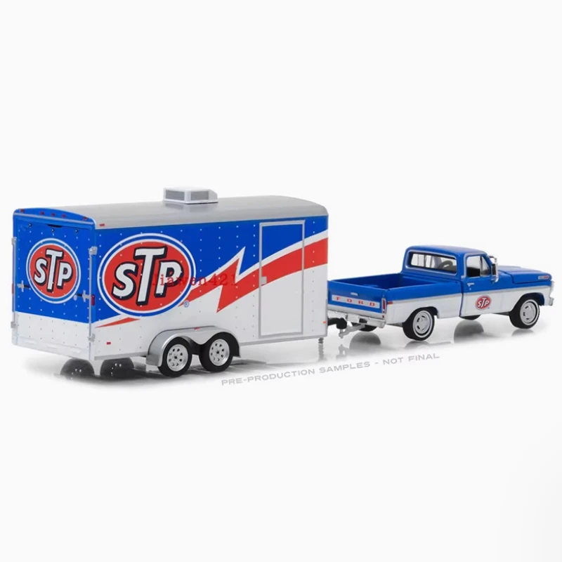 GreenLight 1:64 1970 Ford F-100 พร้อมEnclosedรถพ่วงรถรุ่นวันหยุดของขวัญของเล่น