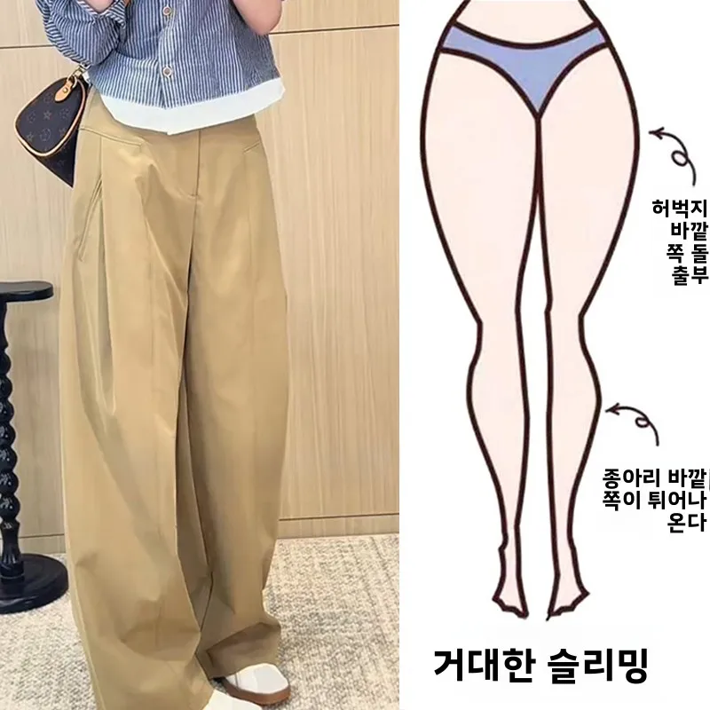 

Loose Wide Leg Pants Women's Lazy Sle Casual Pants Spring Autumn Banana Pants Scythe Pants High Waist Straight Tube Trousers