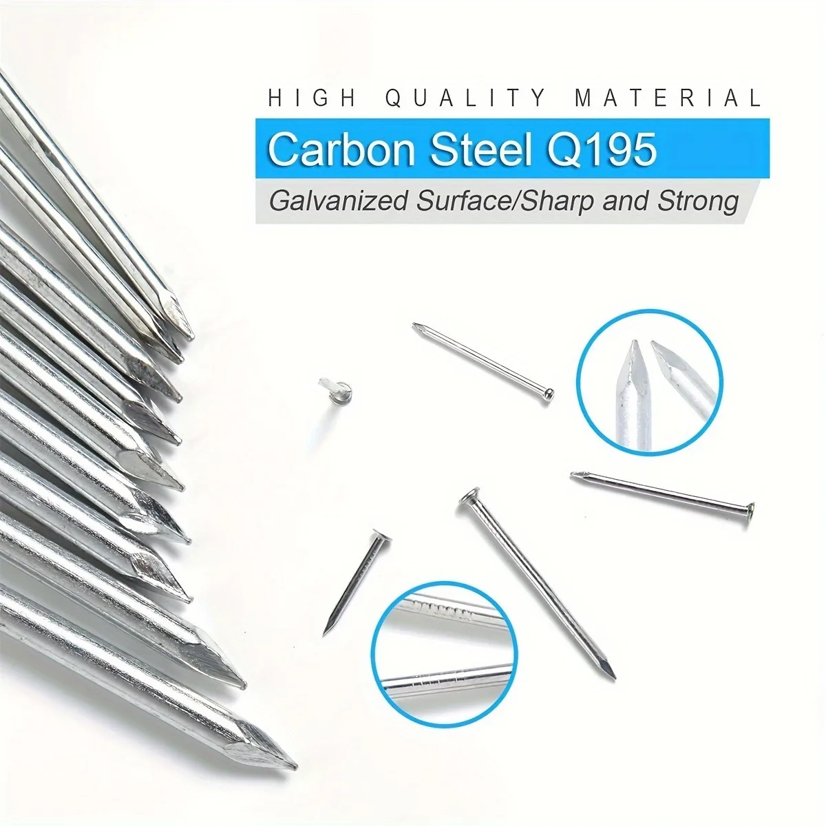 140/280pcs Assorted Hardware Nails Kit, Steel Picture Hanging & Wood Nails, Wall Nails with Storage Box, 6 Sizes, Smooth Finish, image 5