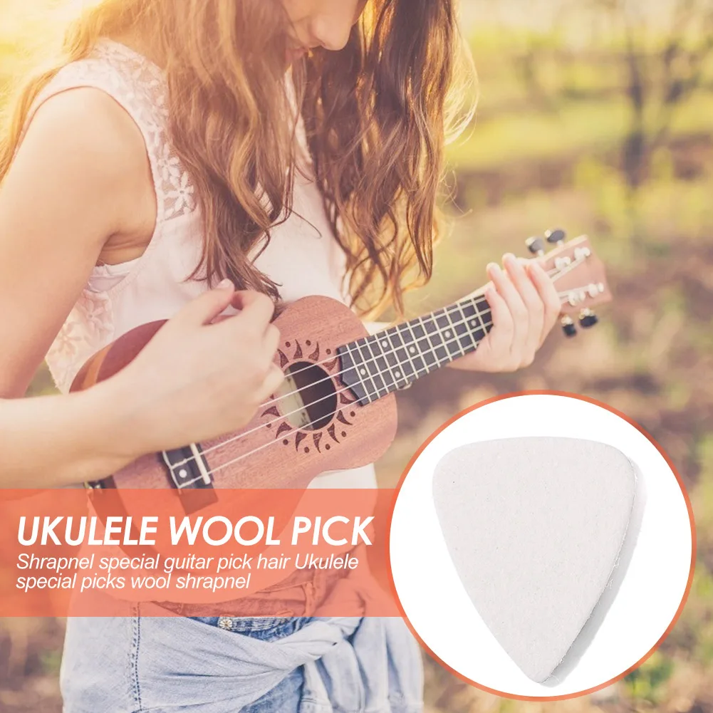 10pcs Ukulele Pick Soft Felt Plectrum Folk Electric Guitar Ukulele Accessories