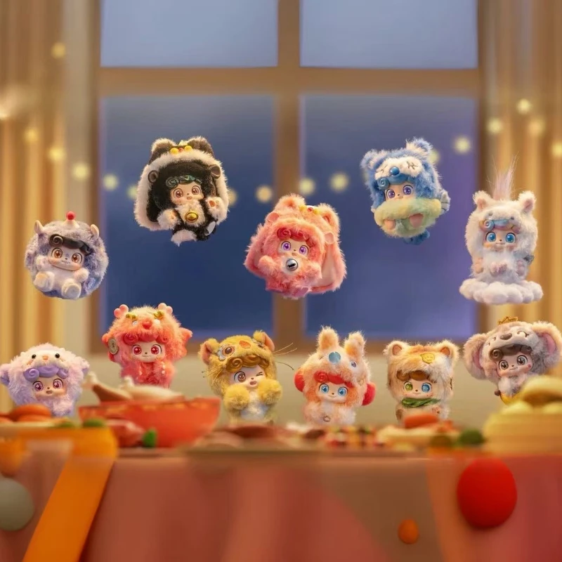 QKid Good Fortune Serie Niedliche Mini Blind Box Spielzeug Kawaii Anime Figur Plüsch Anhänger Mystery Box Trendy Vinyl Schlüsselanhänger Mädchen Geschenke