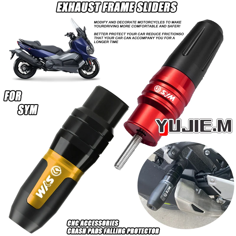 For SYM CRUISYM300 GTS300i JOYMAX Z300 Z 300 Motorcycle CNC Aluminum Crash Pads Exhaust Sliders Crash Protector With logo