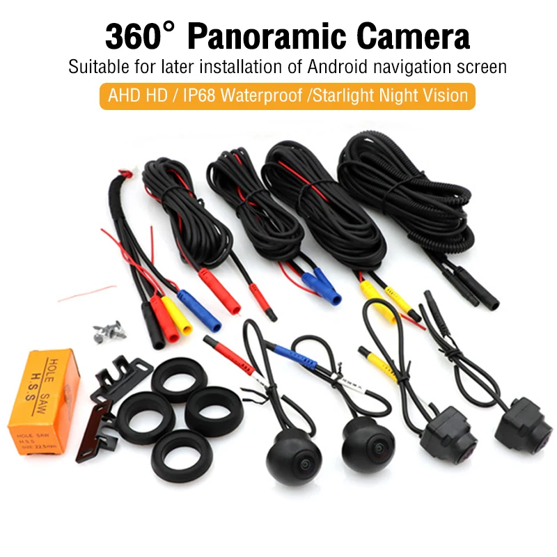 

NEW Vehicle Camera Panoramic Surround View 1080P AHD Right+Left+Front+Rear View Camera System of Android Auto Radio Night Vision