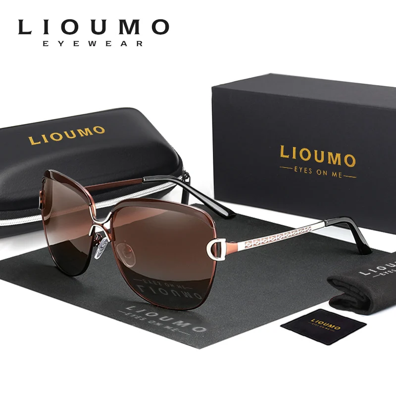 Fashion Polarized Sunglasses Women Luxury Vintage Designe Sun Glasses For Women Trave Eyewear Gradient Brown dames zonnebril