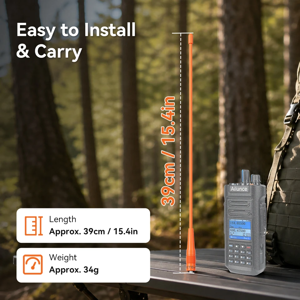 Retevis RHD-771 SMA-F Walkie-Talkie-Antenne, 39 cm, High-Gain-Ersatz für Baofeng UV-5R H-777 RT5R Radtel RT-950 PRO – Detail 8