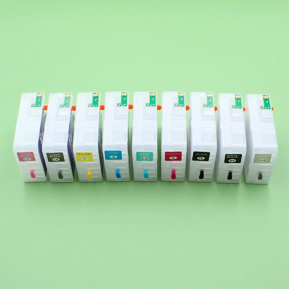 9pcs 80ml/pc Empty refillable ink cartridge with ARC chip sensor for Epson 3800 3850 3880 3890 3885 3880C printer