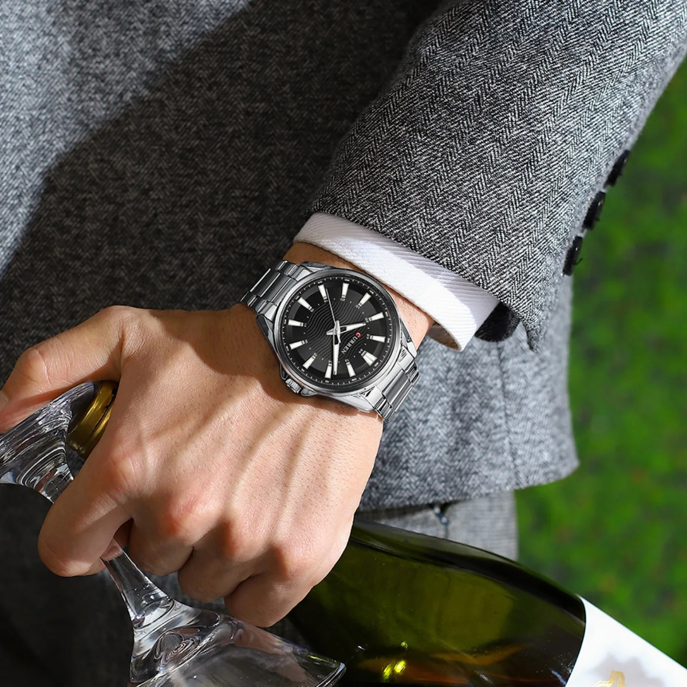 CURREN Classic Simple Stainless Steel Quartz Wristwatches Fashion Brand Men's Watches with Luminous Hands Gifts view 6