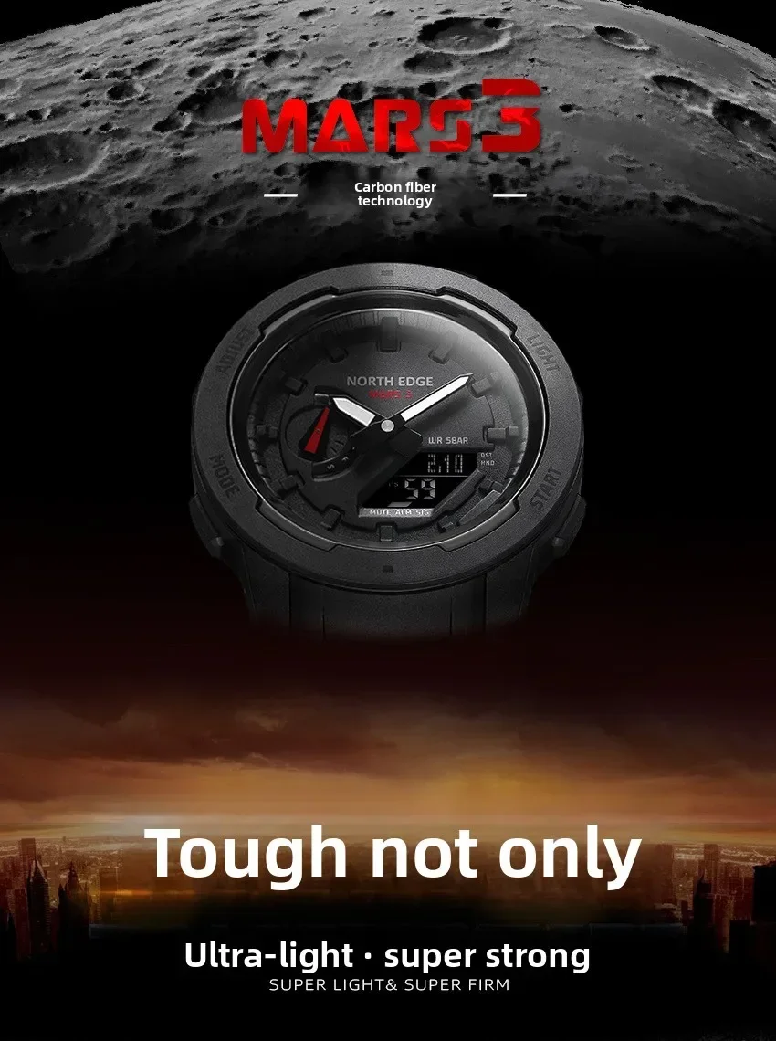 

Спортивные часы Able для альпинизма, плавания, студенческие водонепроницаемые электронные часы, мужские часы с обратным отсчетом, NORTH EDGE