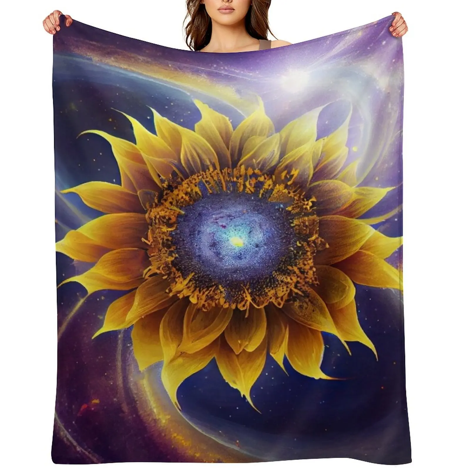 

Cosmic Sunflower Throw Blanket Hair Thin Blankets For Sofas Vintage Blankets