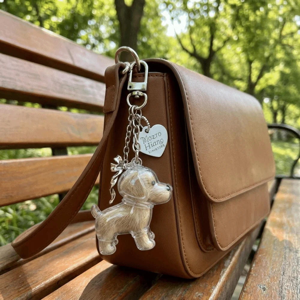 Transparent Dog Hair Storage Pendant Dog Shape Plastic Pet Hair Storage Box Handmade Dog Hair Keychain Pet Memorial Charm