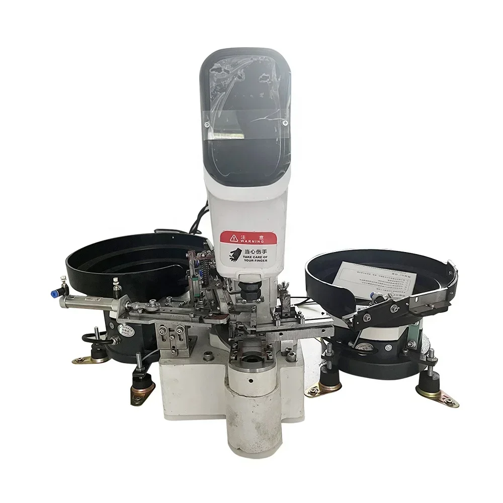 

QK-328D Automatic Feeding Double Plate Electric Industrial Plastic Metal Snap Button Attaching Machine