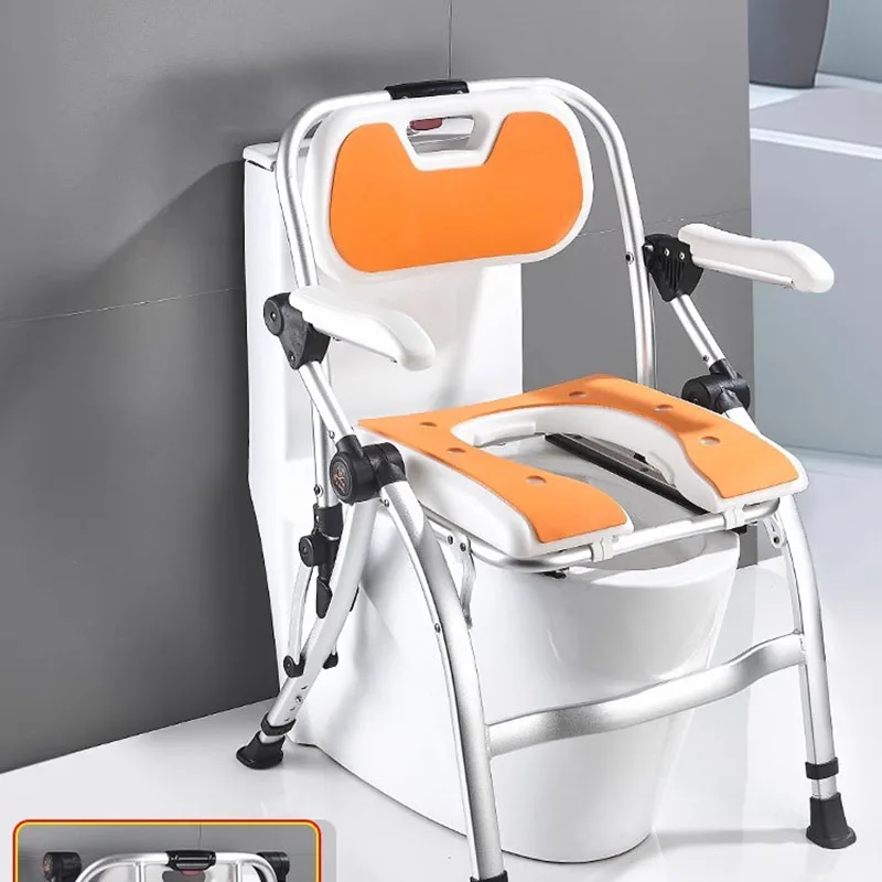 Foldable Shower Chair and Toilet Seat Riser for Elderly Pregnant Non Slip Adjustable Bath Stool Bathroom Safety and Mobility Aid