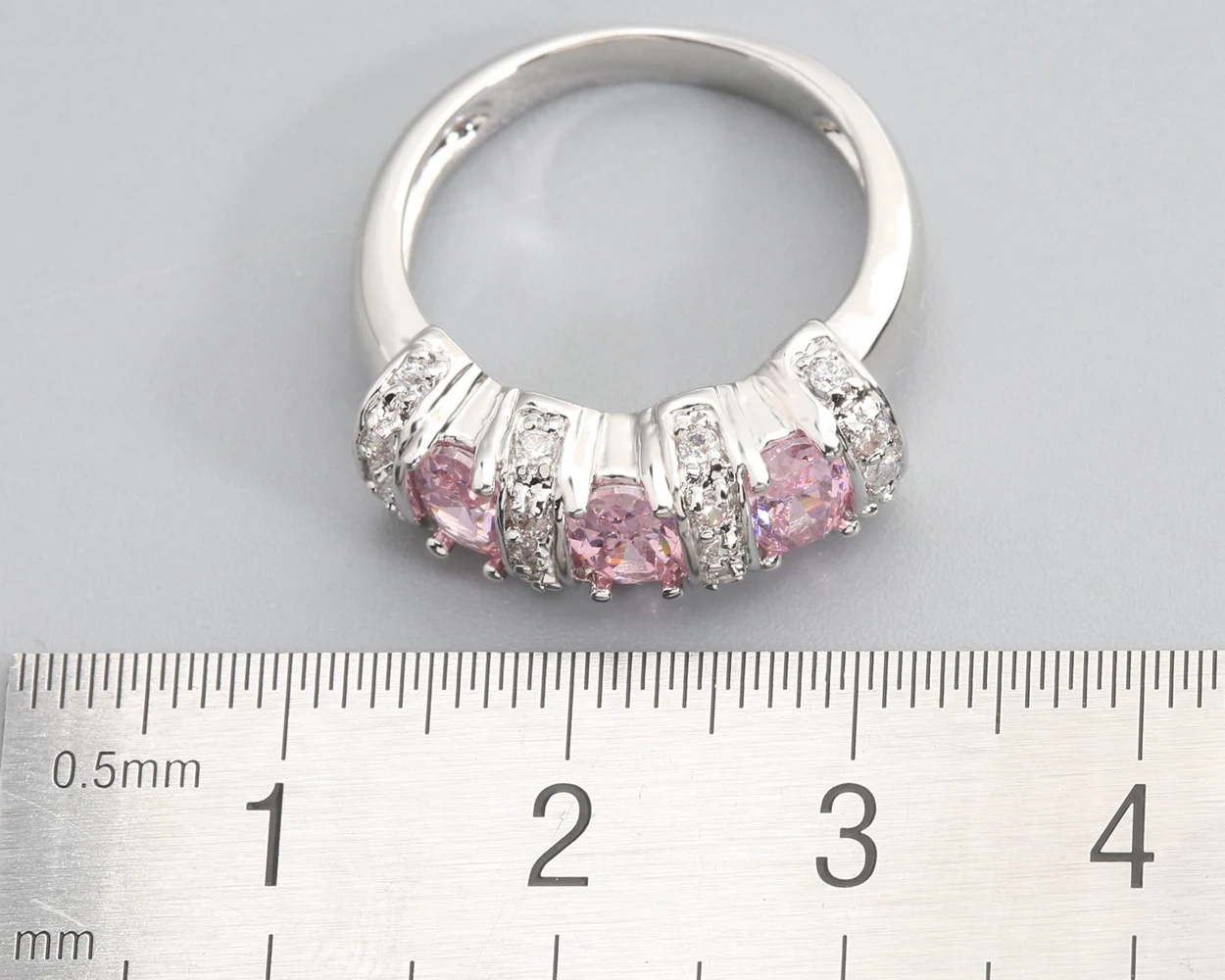 4*6mm Pink Kunzite6  925 Sterling Silver Ring Q0816-F