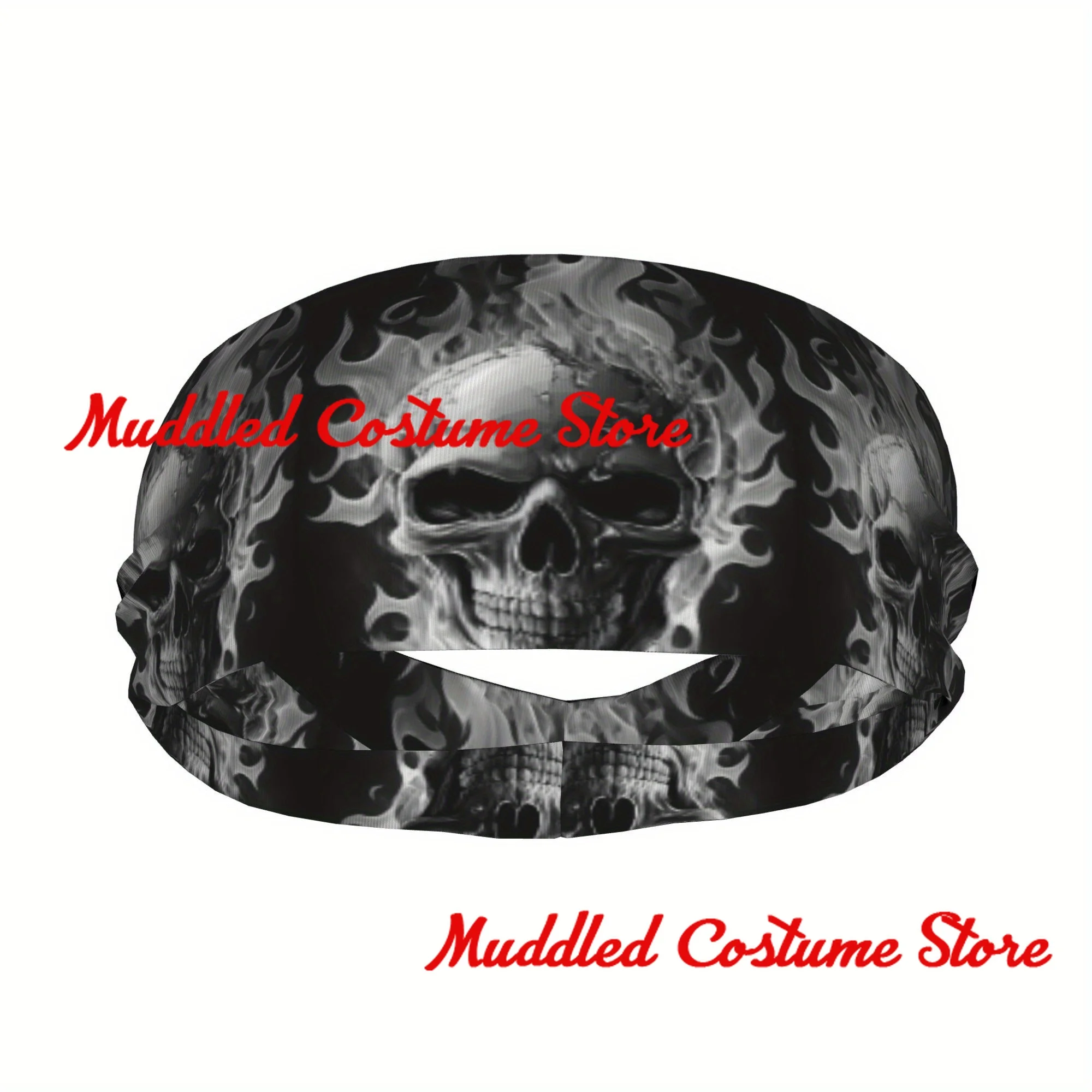 

Унисекс повязка на голову с черепом, спортивная эластичная повязка на голову для йоги и фитнеса, эластичная повязка на голову