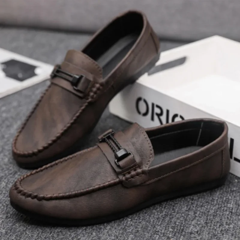 

High End Men's Formal Dress Shoes Fashion Leather Casual Shoes for Men Soft Sole Business Work Shoes Slip on Loafers Moccasins