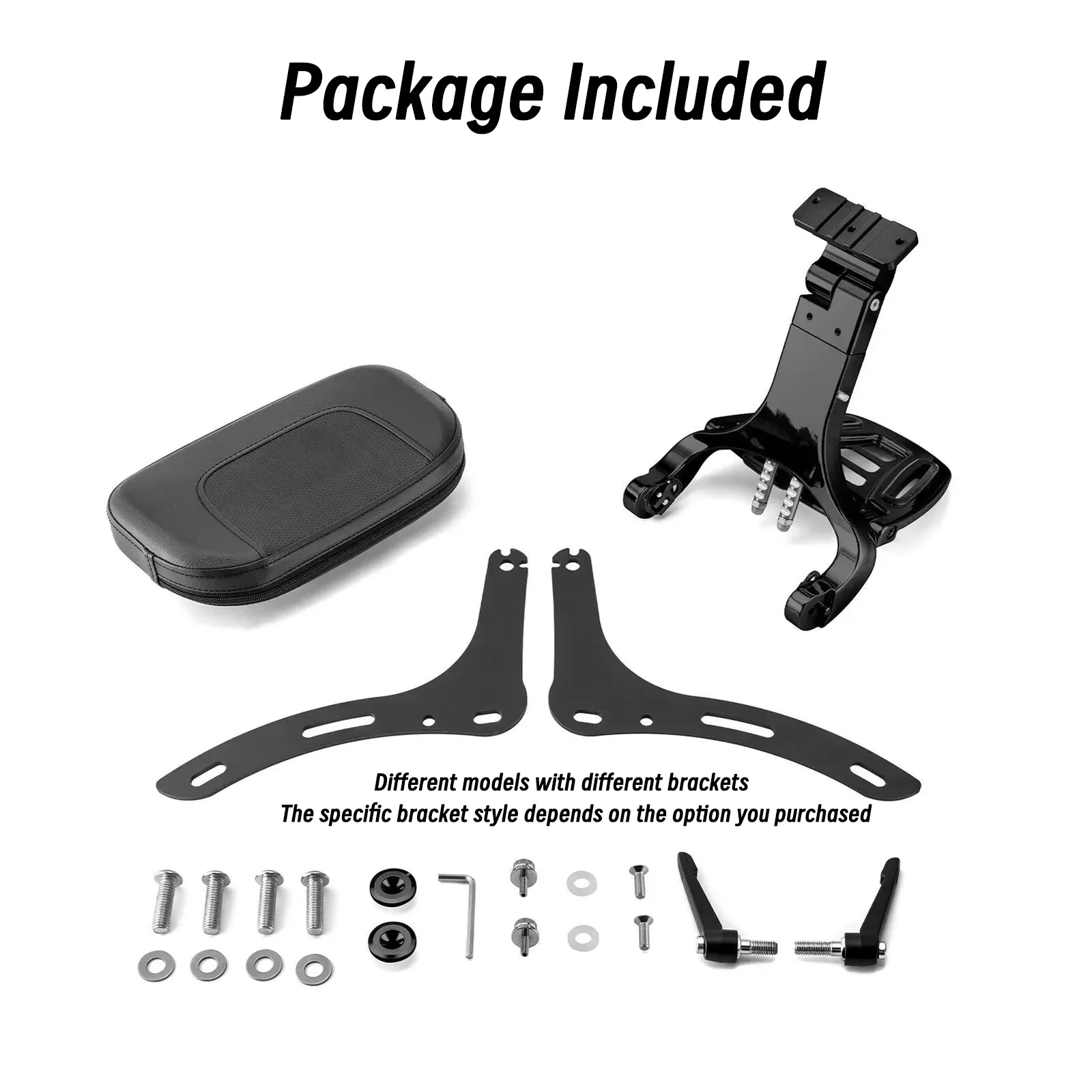 Magekyn Multi-Purpose Driver Passenger Seat Backrest with Folding Luggage Rack for Harley Davidson and Indian Motorcycles