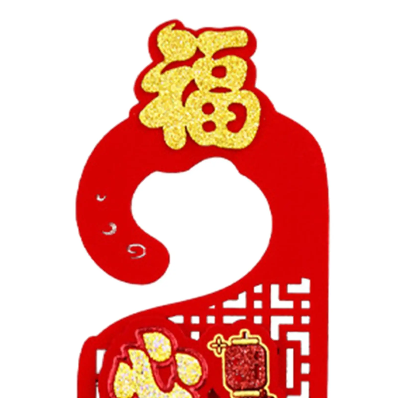 Chinese New Year Decoration Blessing Words Door Hanger Door Knob Ornament for Front Door Celebration Bedroom Holiday Entryway