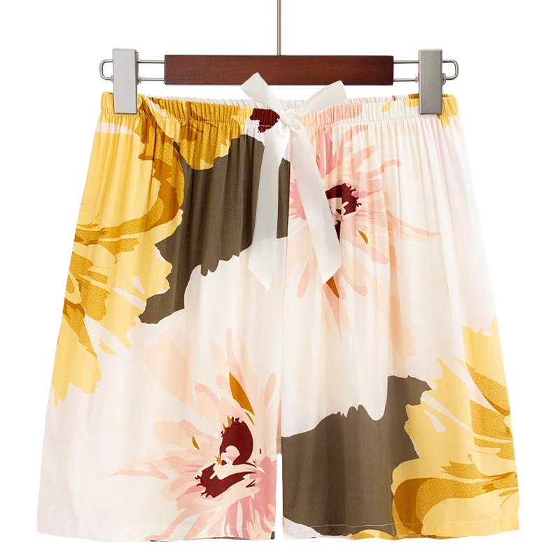 Plus Size S-3XL Fashionable Printed Women\'s Pajama Shorts with Comfortable Viscose Fabric for Night Wears Pj Pants