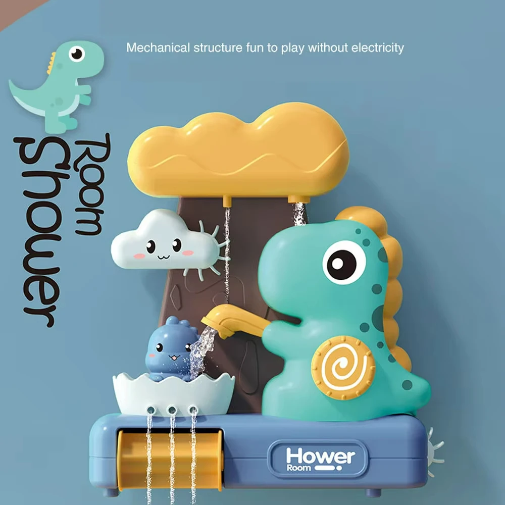 

Baby Bathroom Water Toys Cartoon Animals Dinosaurs Suction Cup Pipe Assembly Bath Shower Head Children Bathe Play Water Game Toy