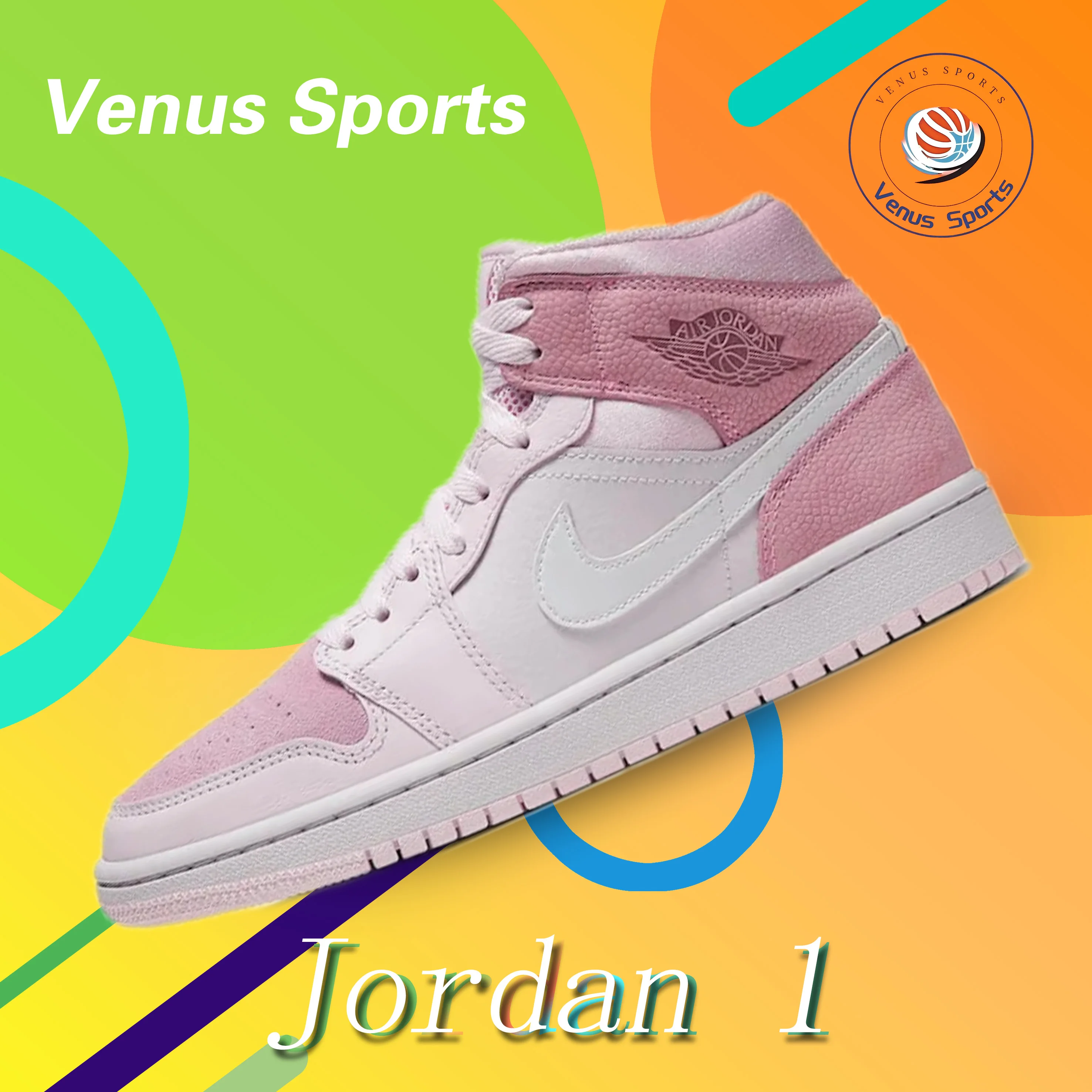 Nike Air Jordan 1 Modelos para hombre y mujer cómodos cien con la tendencia de zapatos de tabla media rosa