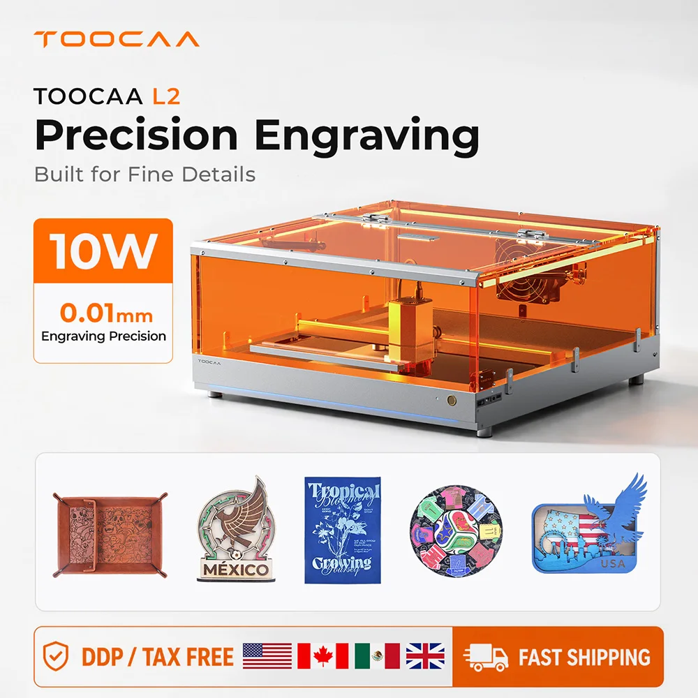 TOOCAA L2 10W Enclosed Laser Engraver Large Working Area Class 1 Safety Desktop AI Laser Cutter Machine for Wood Acrylic DIY