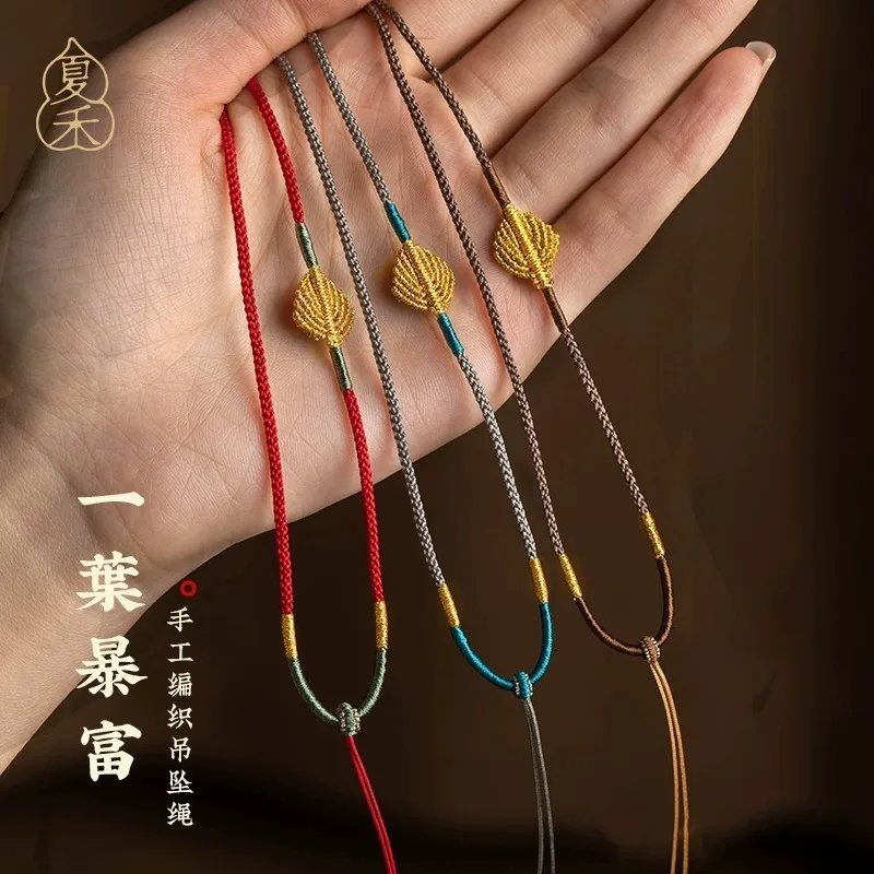 

Hand Woven Hetian Honey Wax Pendant For Men And Women High Grade Jade Buddha Weaving Necklace Hanging Rope Life Year Lucky Jewe