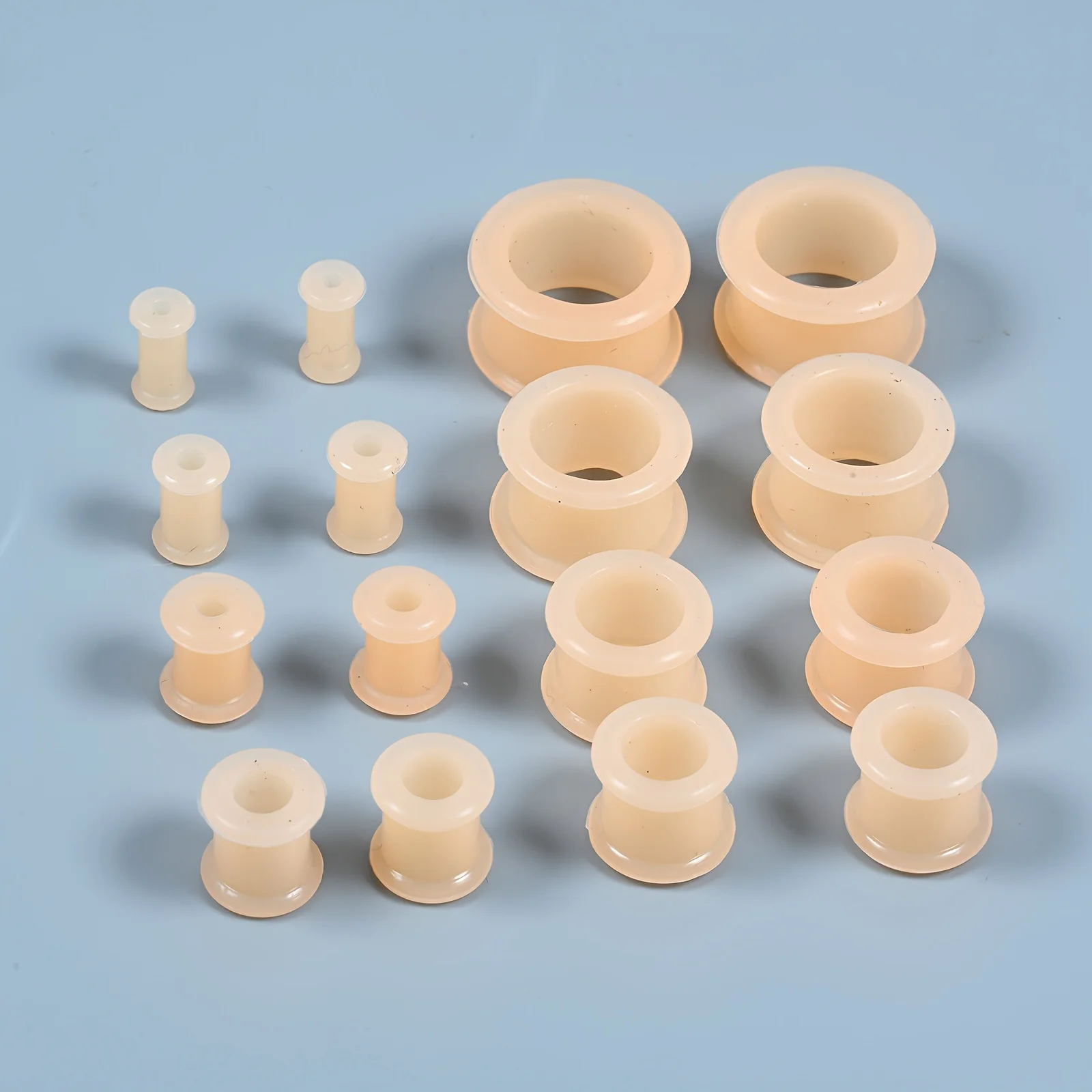 8 Pairs Assorted Sizes 4mm to 16mm Silicone Double Flared Ear Gauge Tunnels Plugs Expander Stretchers Body Piercing Jewelry Set