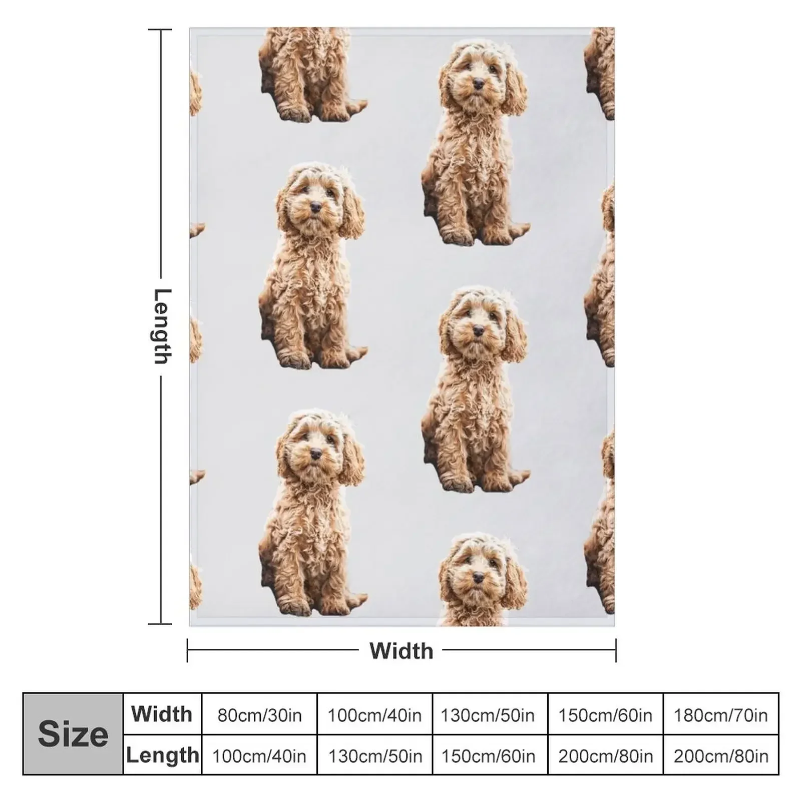 Cockapoo Cavoodle Labradoodle Cute Puppy Dog- Poodle x Throw Blanket Sofa Quilt Stuffeds Blankets