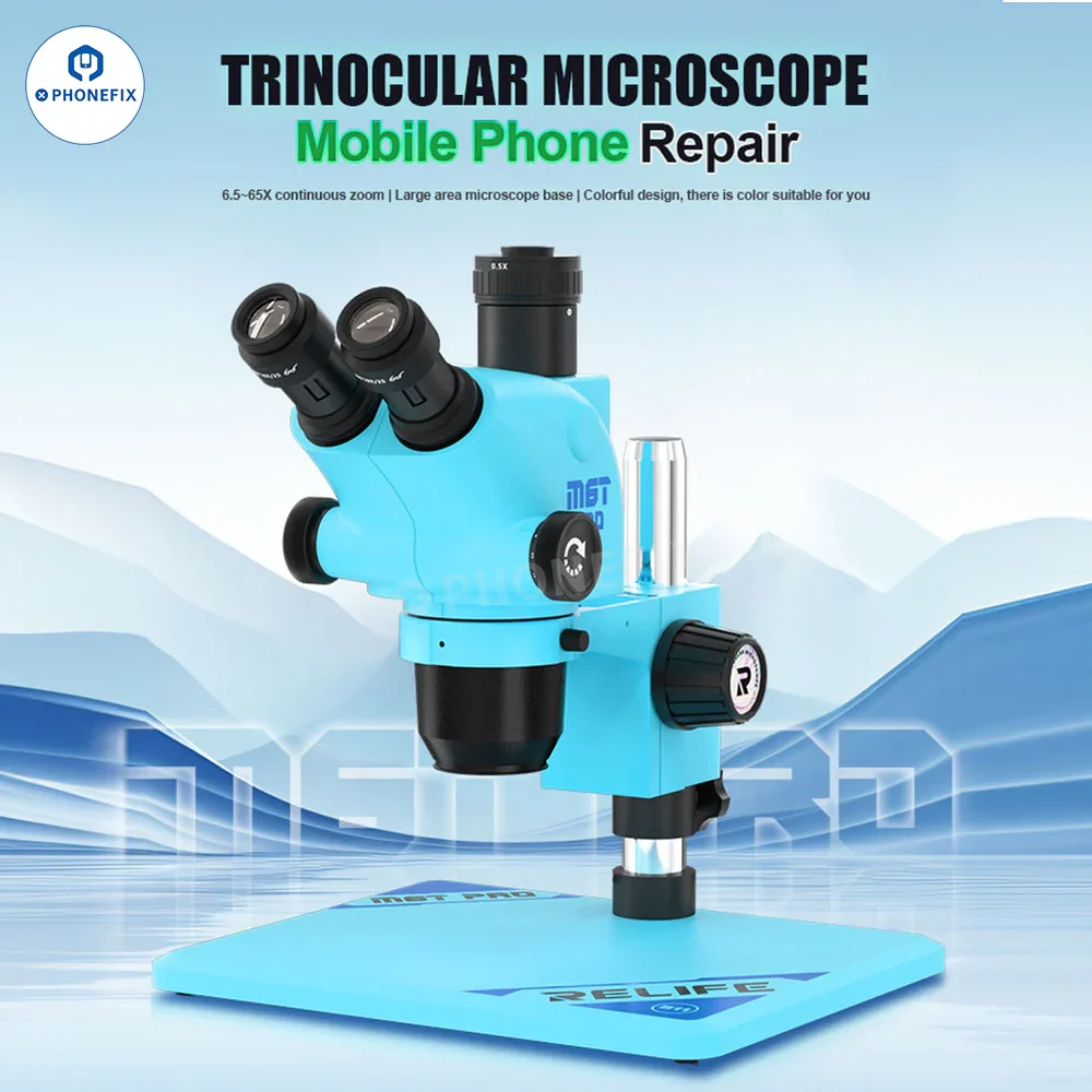 RL-M6T Pro-B11 6.5-65X Trinocular Microscope with 4K HD Camera for Course Teaching Mobile Phone Motherboard BGA Soldering Repair