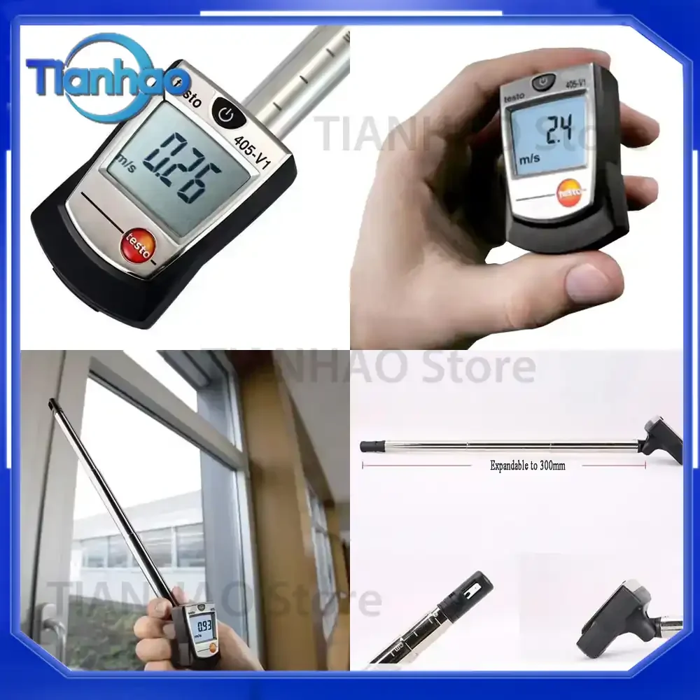 Thermal Anemometer with Duct Holder for Testo 405-V1 Mini High Precision Digital Air Wind Flow Volume Speed Temperature Meter