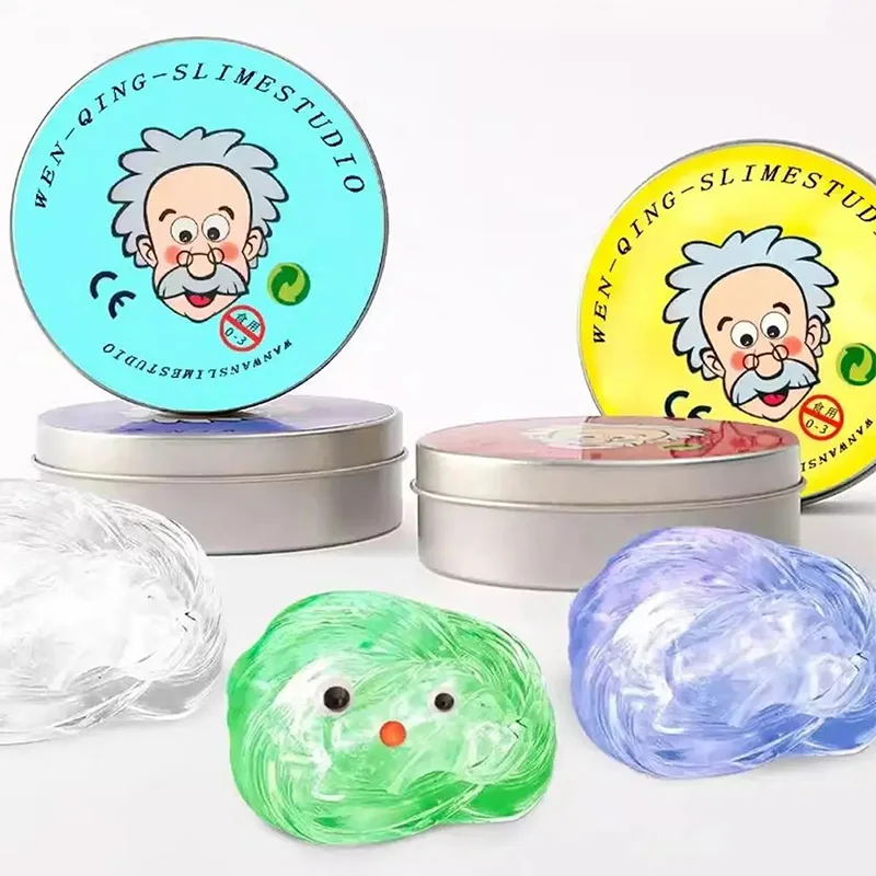 Transparent Liquid Mud Slime Bubble Gel Stress Relief Ornament Elastic Glass Clear Crystal Non-toxic Home Office Desk Decor