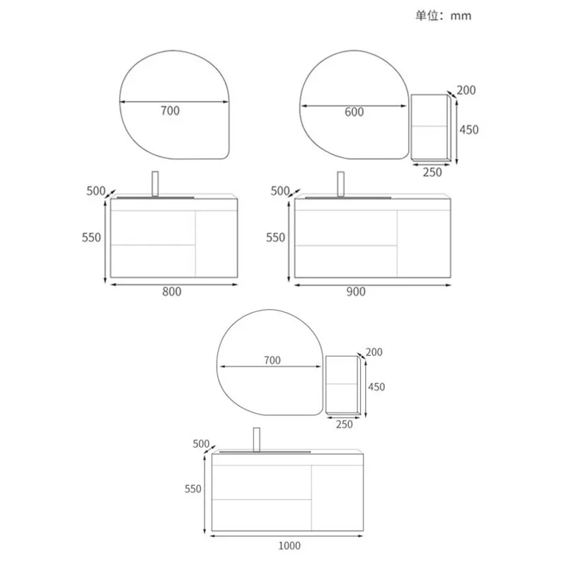 Hotel Washroom Rectangular Shape Single Shape Bathroom Cabinet