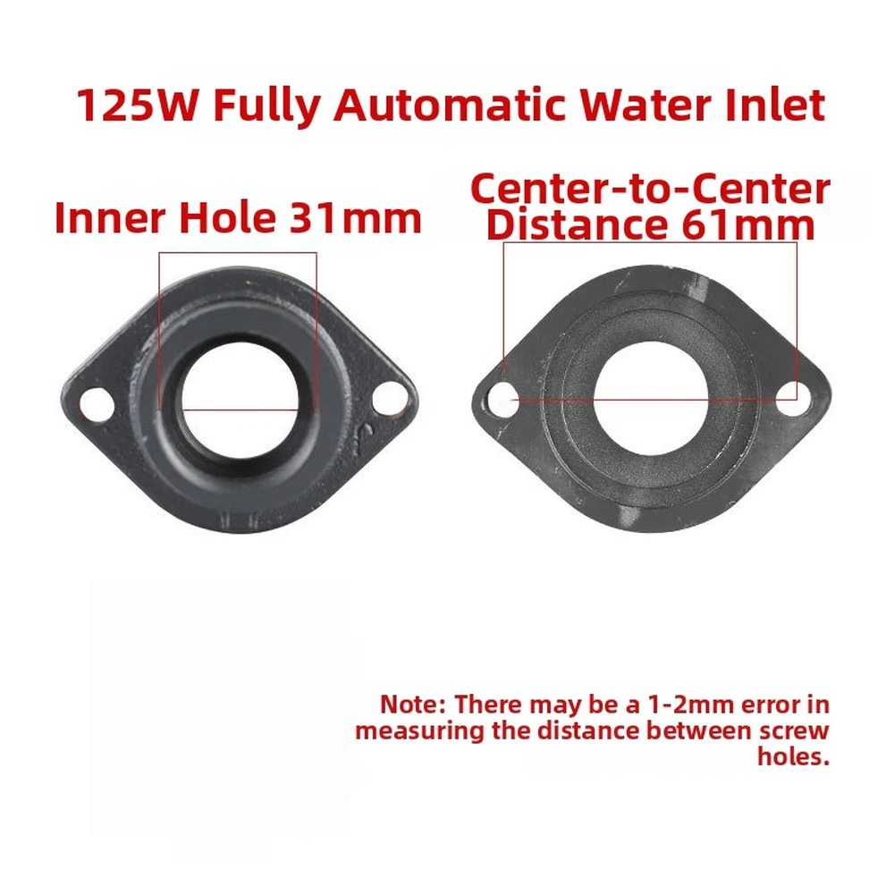 Cast Iron Inlet Flange For Automatic Self Priming Water 125W To 1100W Black Booster Accessory With 31mm 44mm Hole
